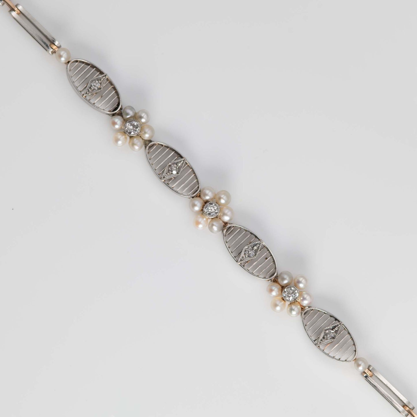 Art Deco Platinum Pearl and Diamond Bracelet - Friar House