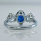 Art Deco Platinum Sapphire and Diamond Three Stone Ring - Friar House