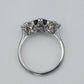 Art Deco Platinum Sapphire and Diamond Three Stone Ring - Friar House