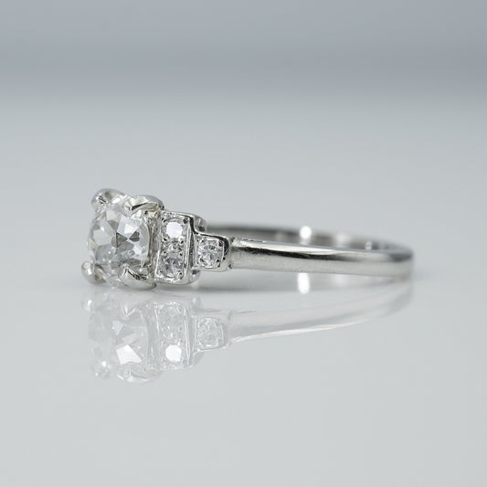 Art Deco Platinum Set Diamond Solitaire Ring - Friar House