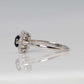 Art Deco Platinum Square Sapphire and Diamond Cluster ring - Friar House