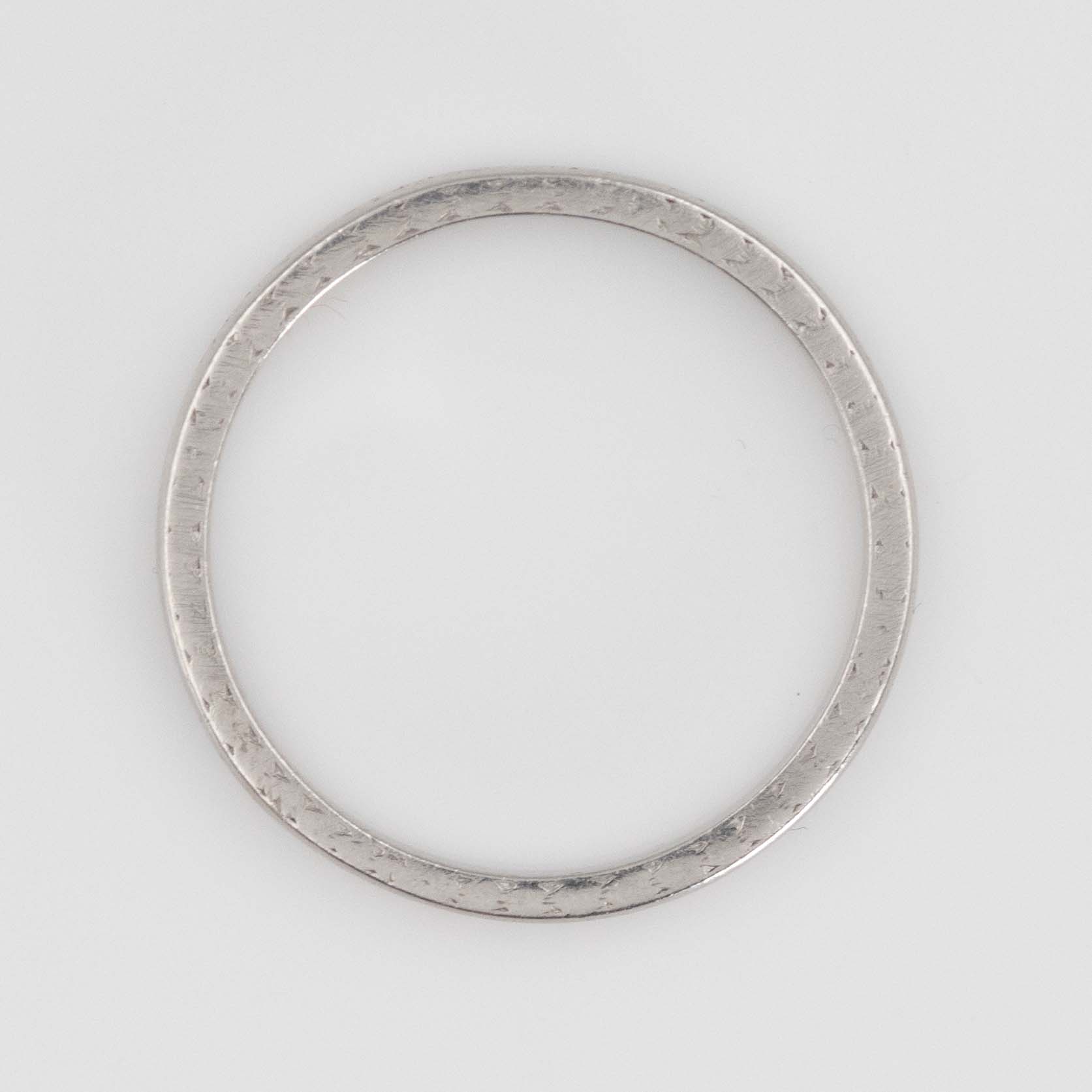Art Deco Platinum Wedding Band - Friar House