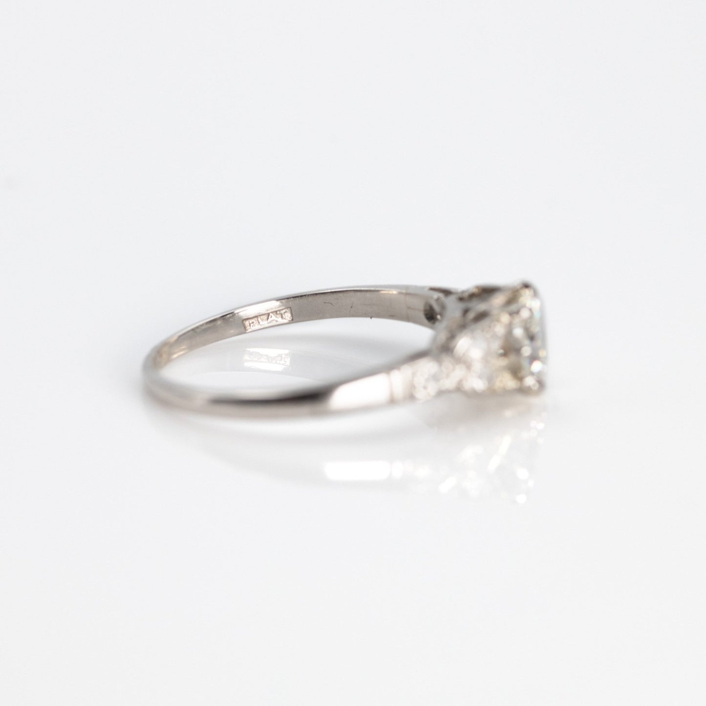 Beautiful Art Deco Platinum Diamond Solitaire Ring - Friar House