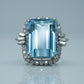 Contemporary 18ct White Gold 16 Carat Aquamarine and Diamond Ring - Friar House