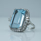 Contemporary 18ct White Gold 16 Carat Aquamarine and Diamond Ring - Friar House