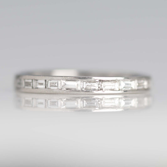 Contemporary Platinum Diamond Eternity Ring Size H 1/2 - Friar House