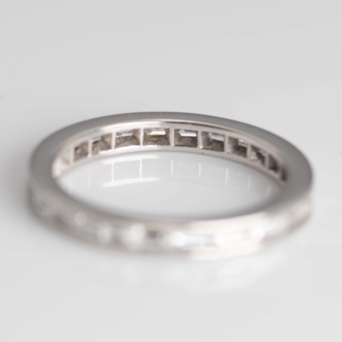 Contemporary Platinum Diamond Eternity Ring Size H 1/2 - Friar House