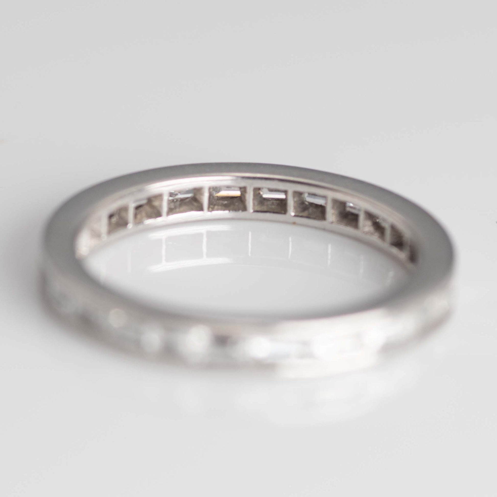 Contemporary Platinum Diamond Eternity Ring Size H 1/2 - Friar House