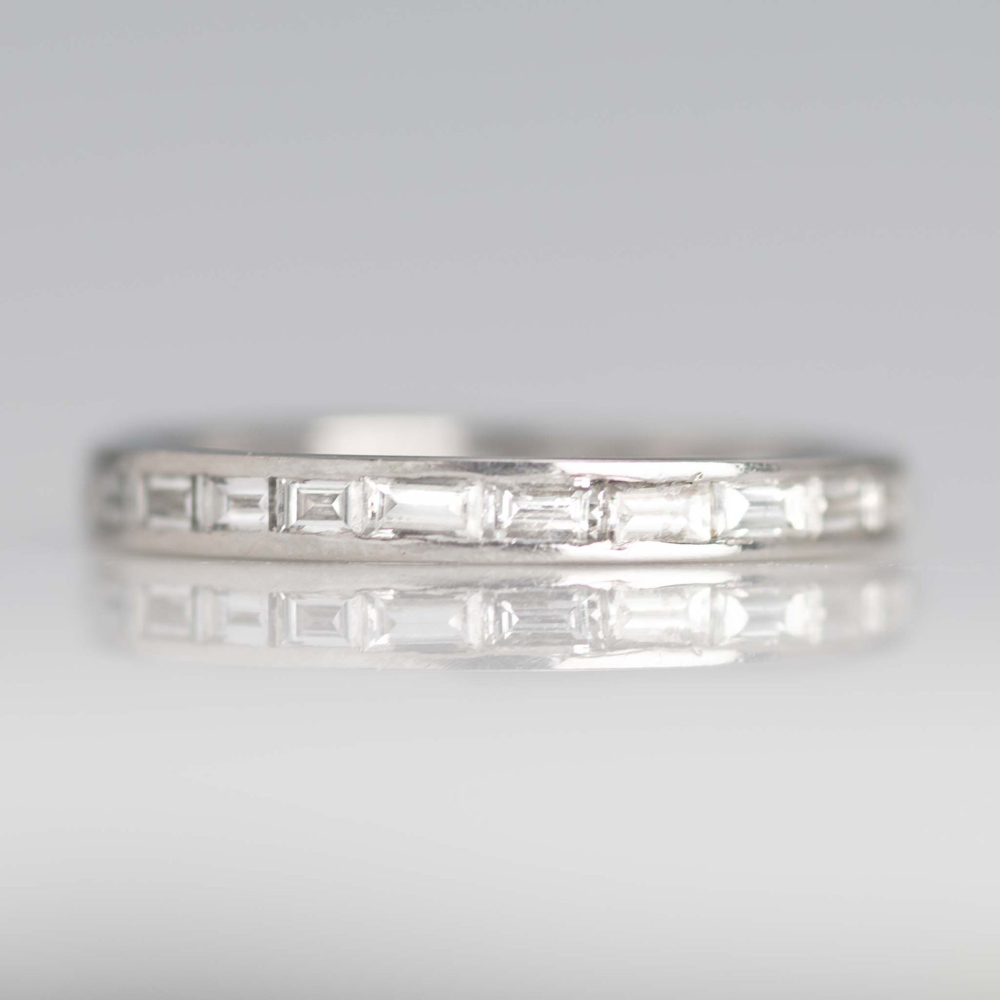 Contemporary Platinum Diamond Eternity Ring Size I - Friar House