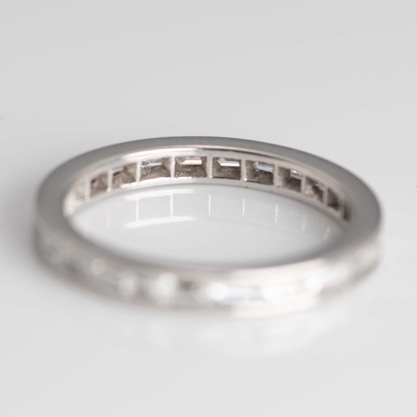 Contemporary Platinum Diamond Eternity Ring Size I - Friar House