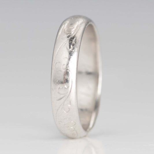 Contemporary Platinum Wedding Band Hallmarked Birmingham 1985 - Friar House