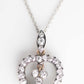 Edwardian 15ct Rose Gold Diamond Open Heart Pendant - Friar House