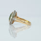 Edwardian 18ct Yellow Gold 2.5 Carat Peridot and Diamond Cluster Ring - Friar House