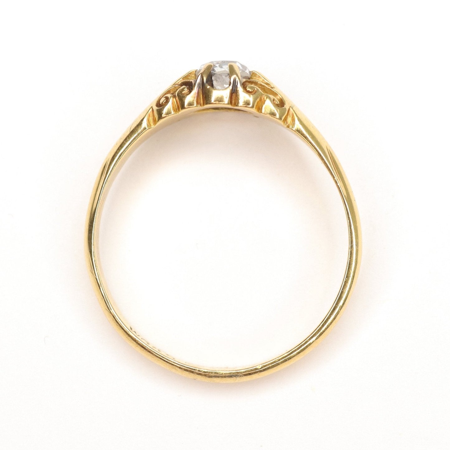 Edwardian 18ct Yellow Gold Diamond Belcher Ring - Friar House