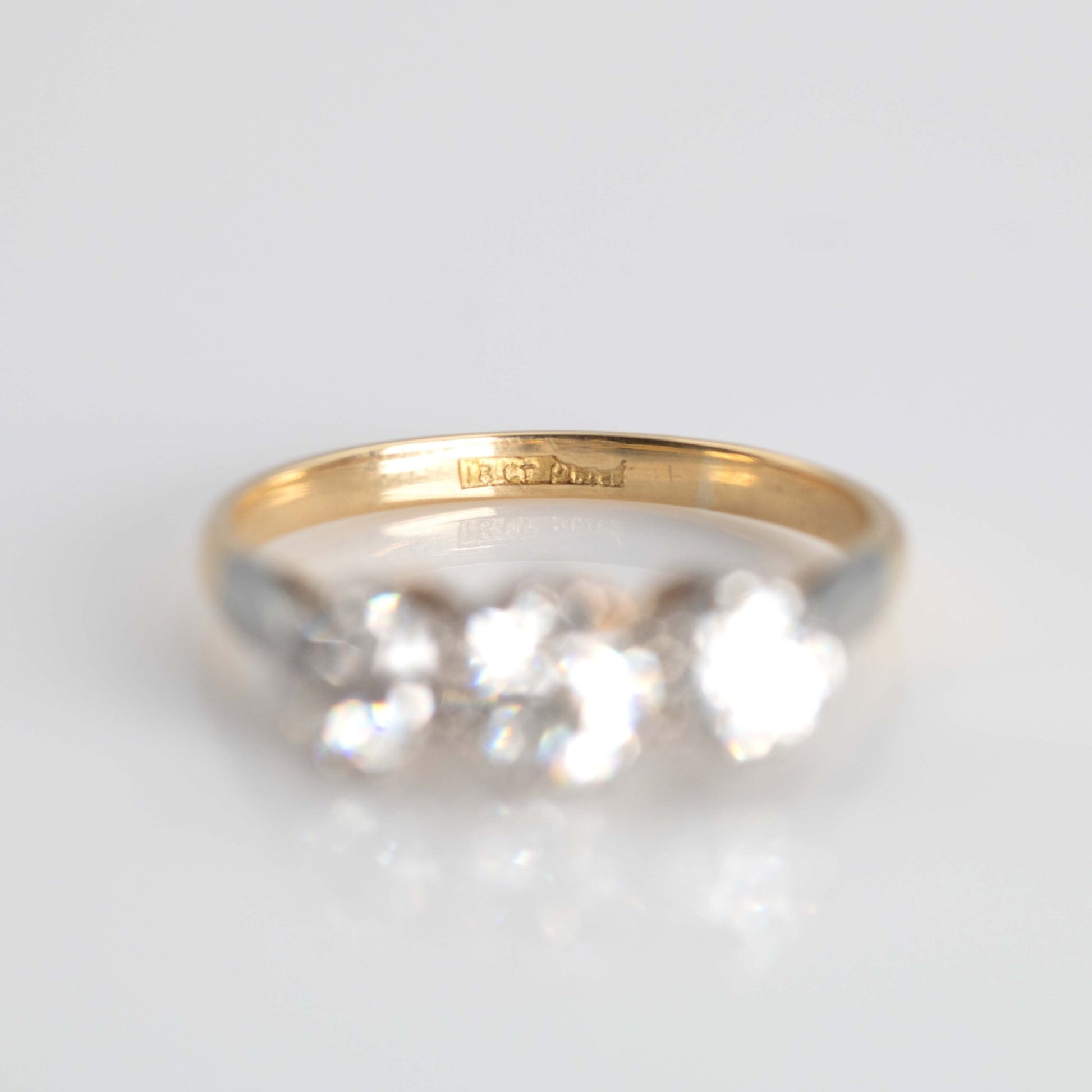 Elegant Art Deco Diamond Three Stone Ring - Friar House