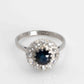 Elegant Platinum 1.10 carat Sapphire and Diamond Cluster Ring - Friar House