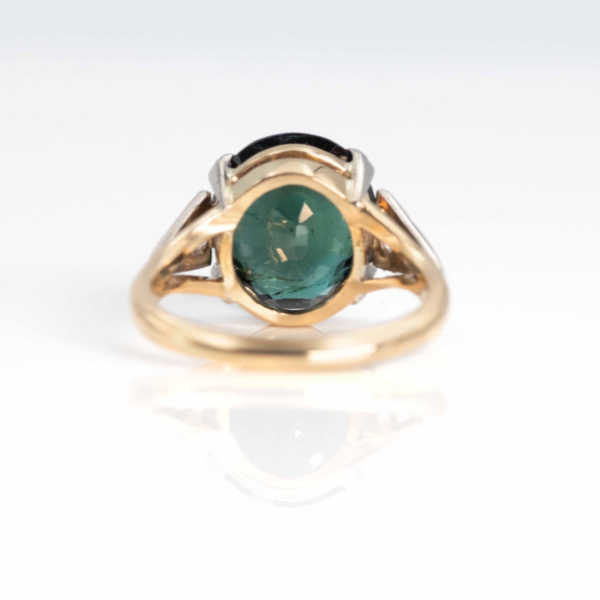 Exquisite Vintage 4.5ct Deep Blue/Green Tourmaline Solitaire Ring - Friar House