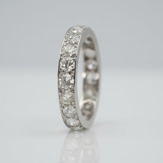 Impressive Platinum 1940's 2 carat Diamond Eternity Ring - Friar House