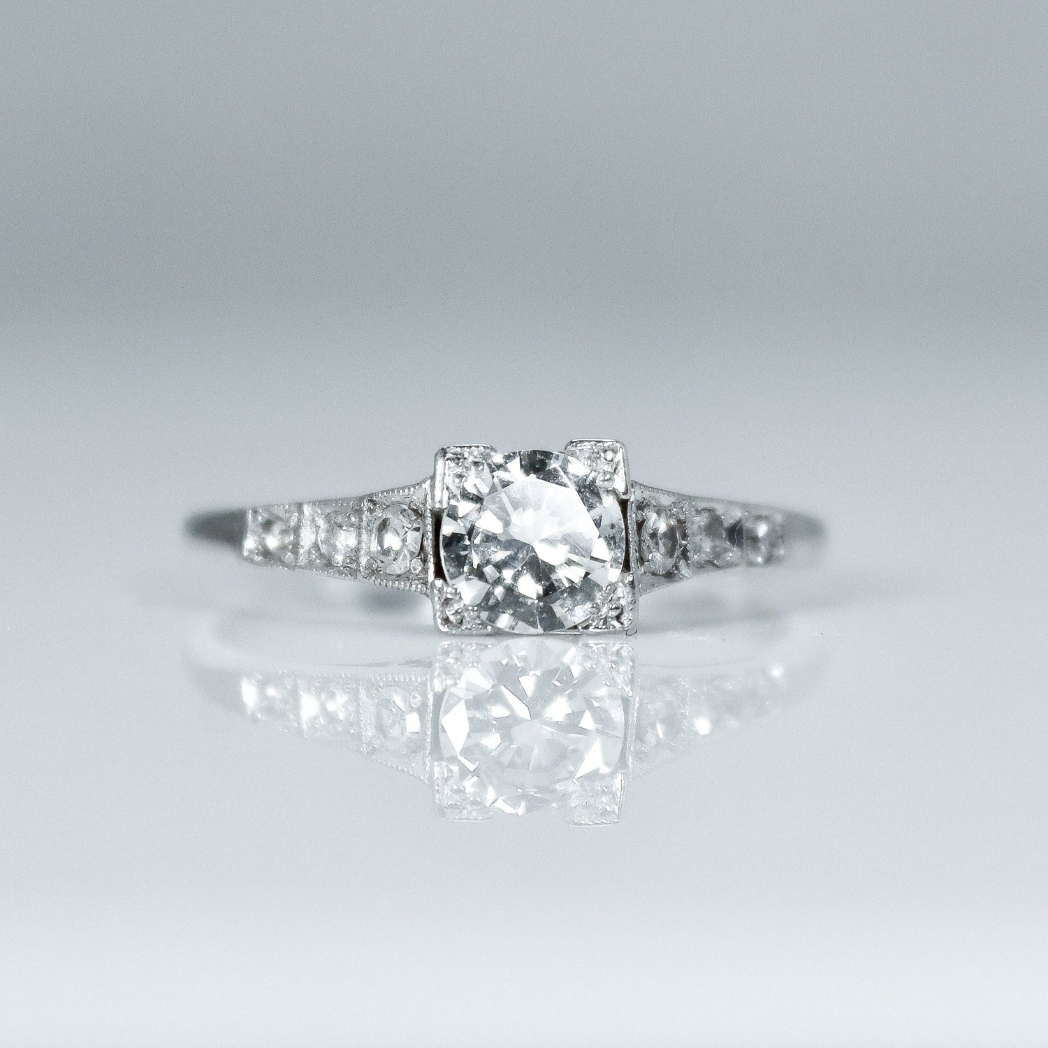 Antique Diamond Solitaire Engagement Rings