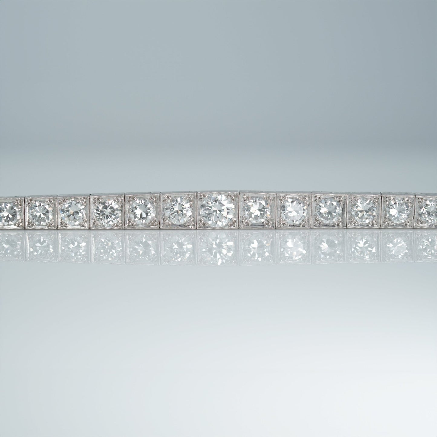 Stunning Art Deco Platinum Graduated 6.50 Carat Diamond Line Bracelet - Friar House