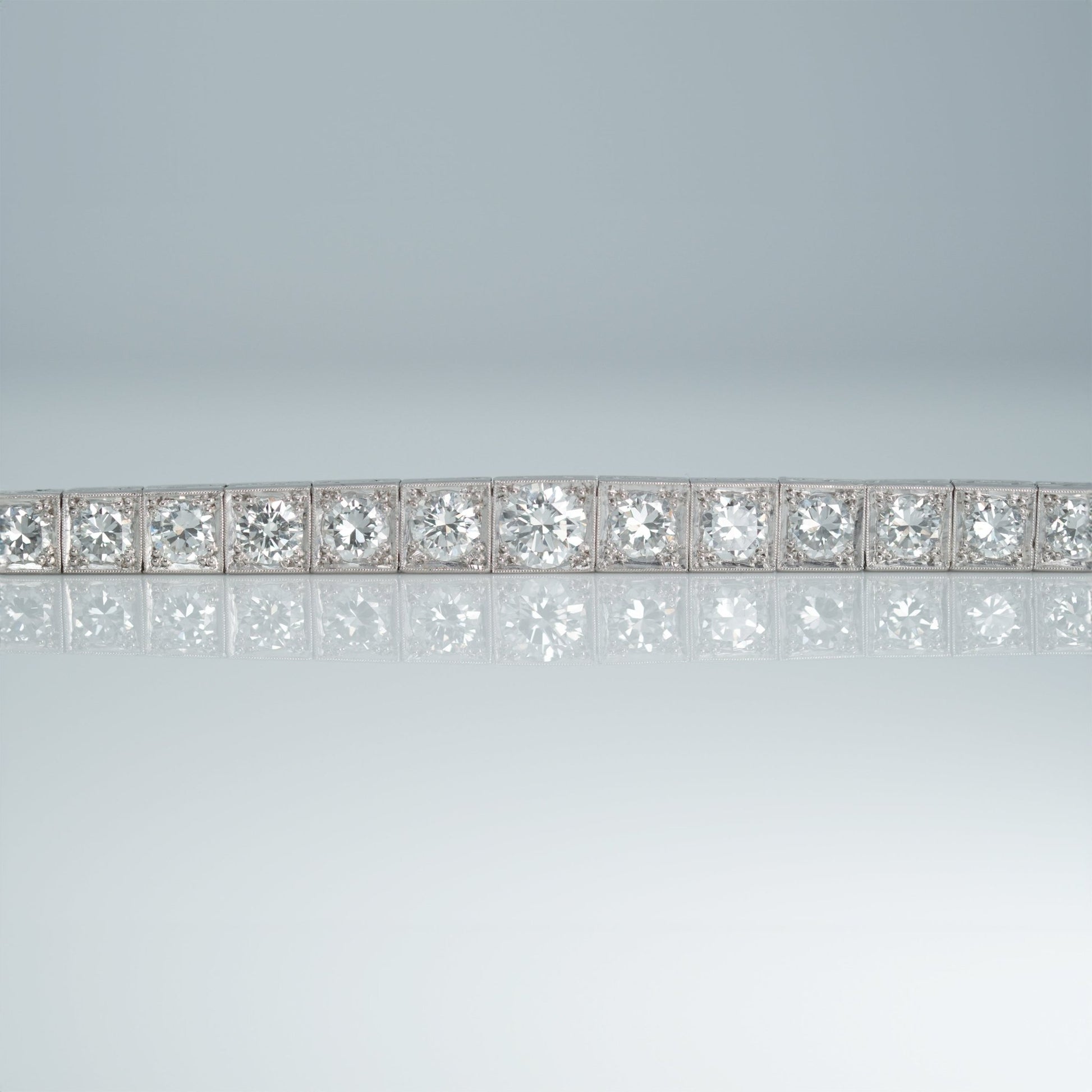 Stunning Art Deco Platinum Graduated 6.50 Carat Diamond Line Bracelet - Friar House