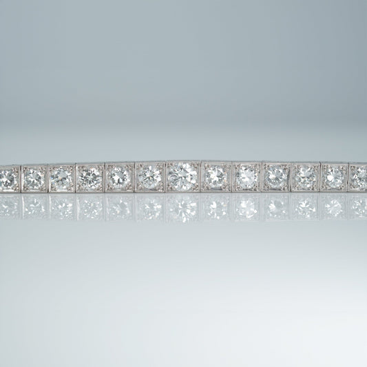 Stunning Art Deco Platinum Graduated 6.50 Carat Diamond Line Bracelet - Friar House