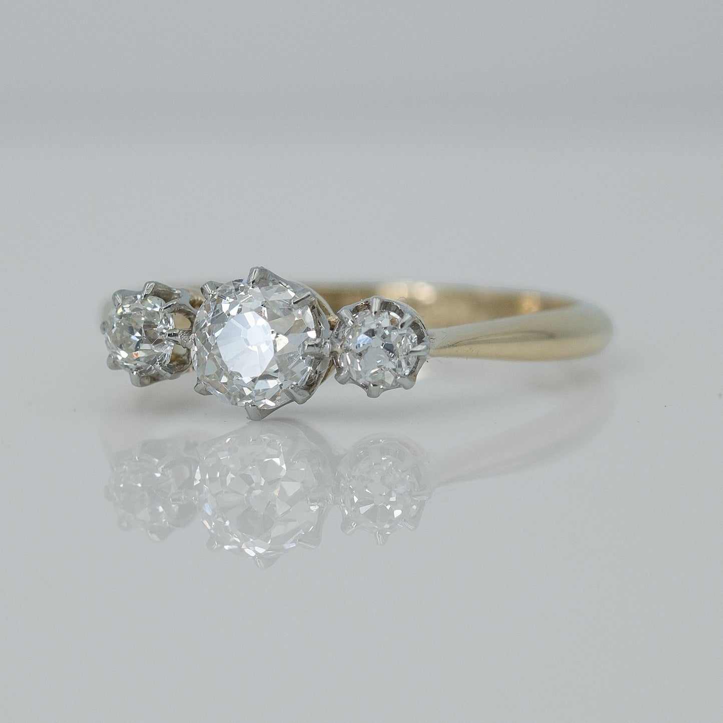 Timeless Vintage Diamond Three Stone Ring - Friar House