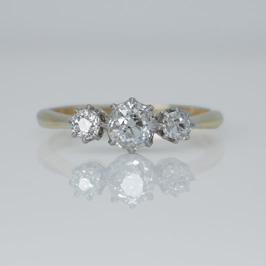 Timeless Vintage Diamond Three Stone Ring - Friar House