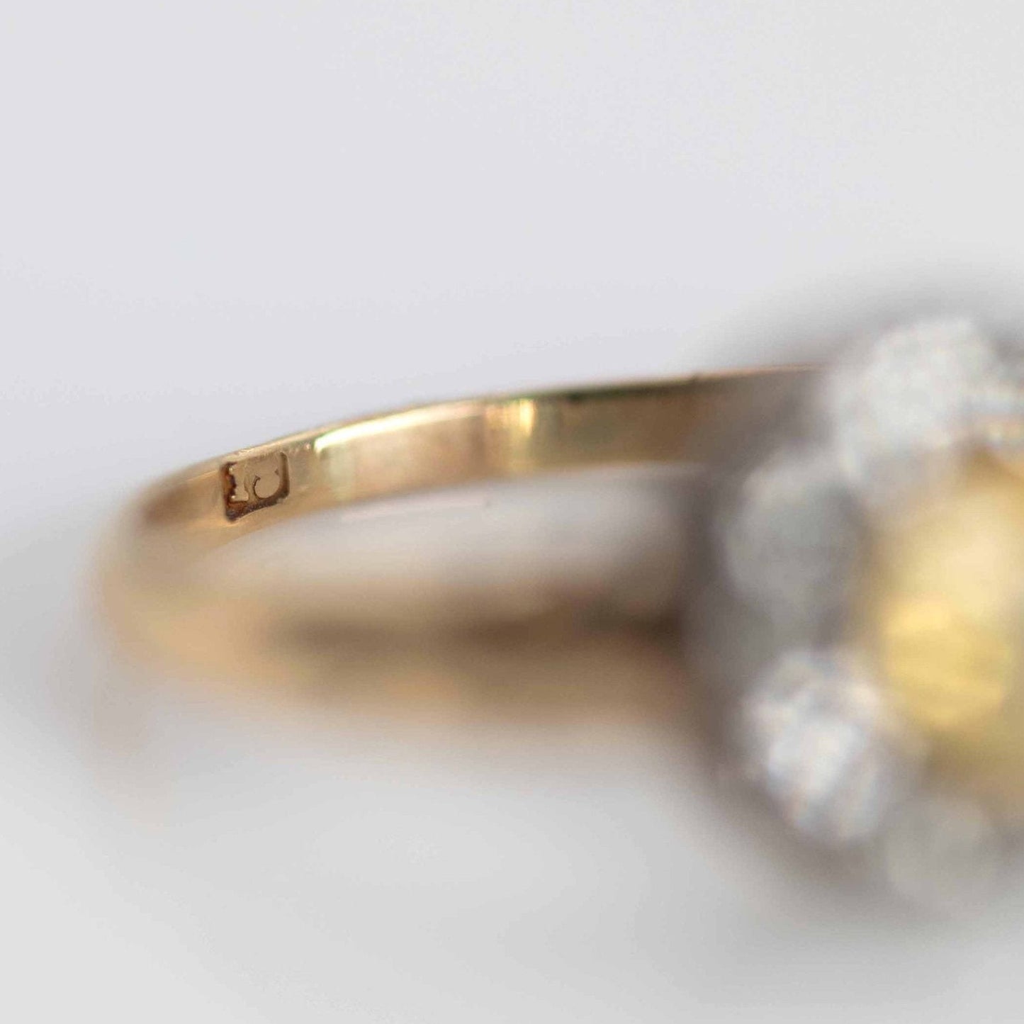 Victorian 18ct Yellow Gold 1 carat Yellow Sapphire and Diamond Cluster Ring