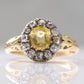 Victorian 18ct Yellow Gold 1 carat Yellow Sapphire and Diamond Cluster Ring