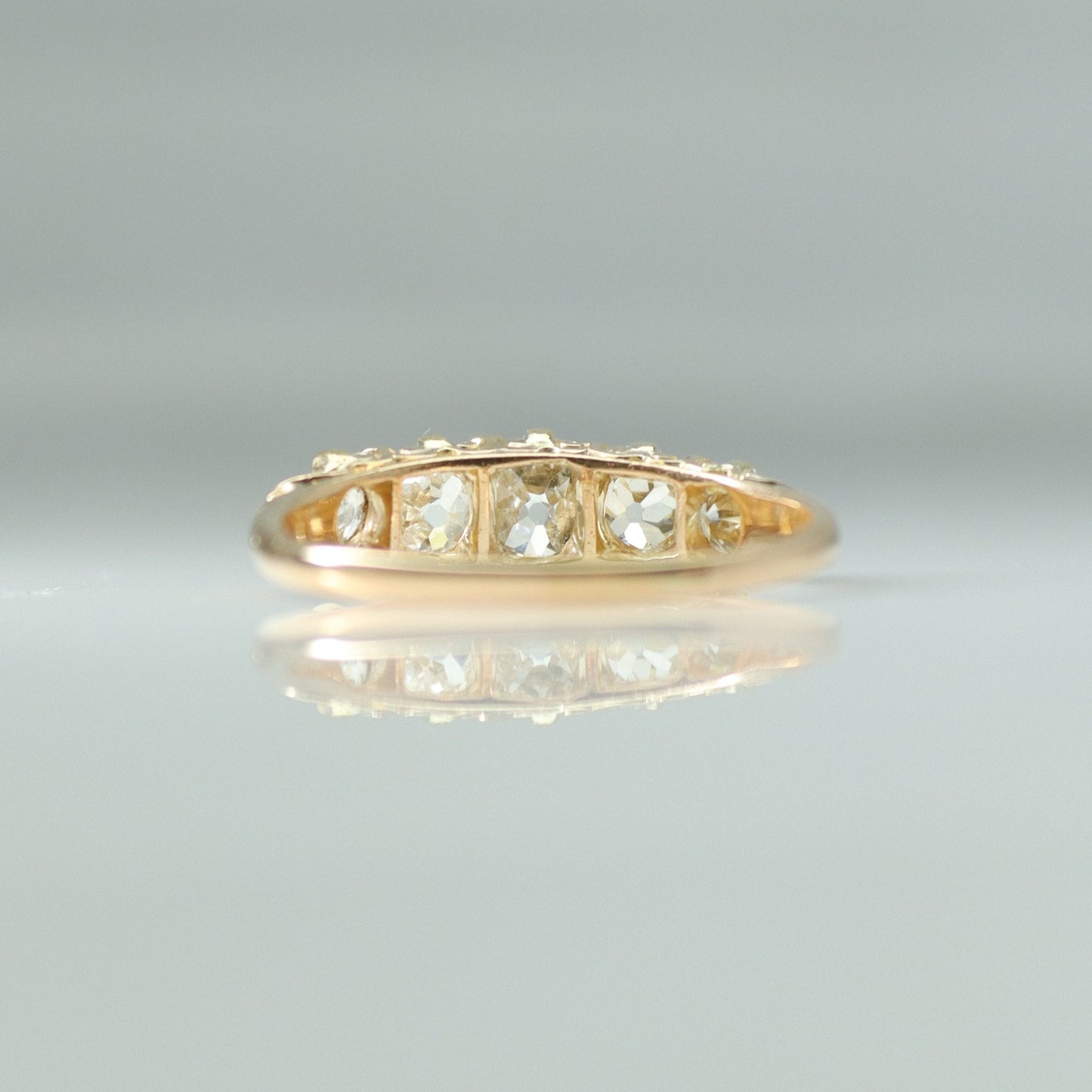 Victorian 18ct Yellow Gold 1.40 Carat Diamond Five Stone Ring - Friar House