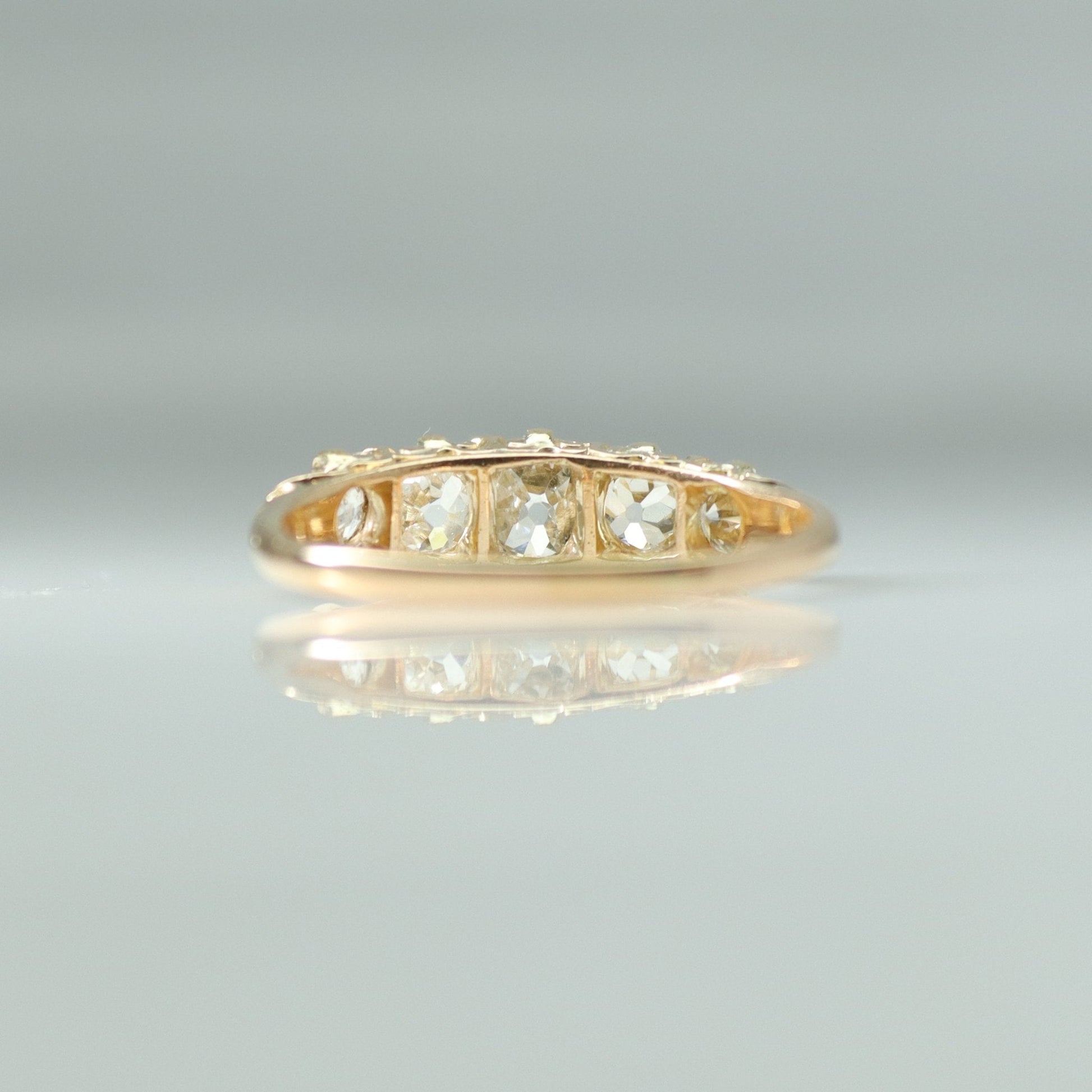 Victorian 18ct Yellow Gold 1.40 Carat Diamond Five Stone Ring - Friar House