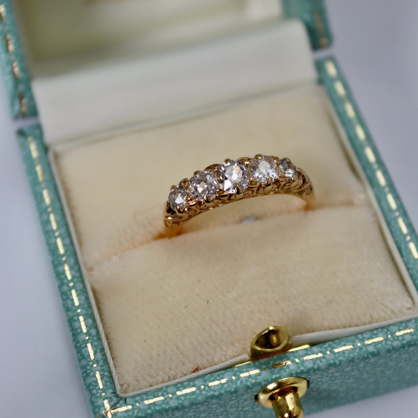 Victorian 18ct Yellow Gold 1.40 Carat Diamond Five Stone Ring - Friar House