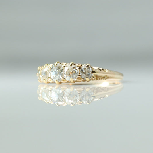 Victorian 18ct Yellow Gold 1.40 Carat Diamond Five Stone Ring - Friar House