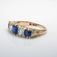 Victorian 18ct Yellow Gold Sapphire and Diamond Five Stone Ring - Friar House