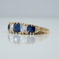 Victorian 18ct Yellow Gold Sapphire and Diamond Five Stone Ring - Friar House