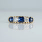 Victorian 18ct Yellow Gold Sapphire and Diamond Five Stone Ring - Friar House