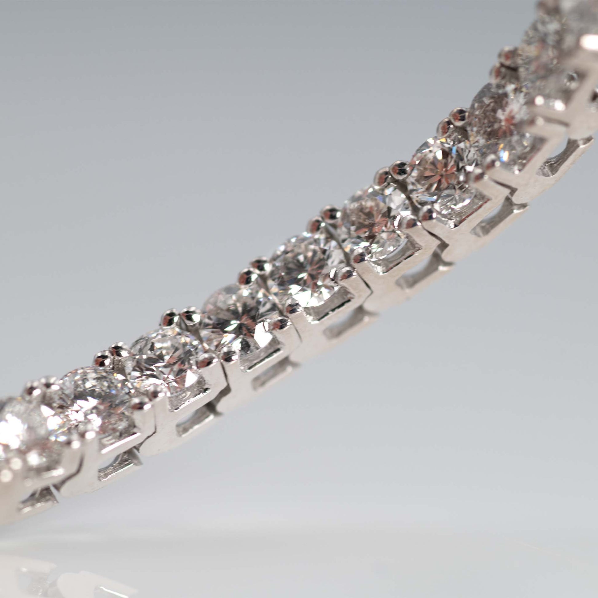 Vintage 14ct White Gold 7 Carat Diamond Line Bracelet - Friar House