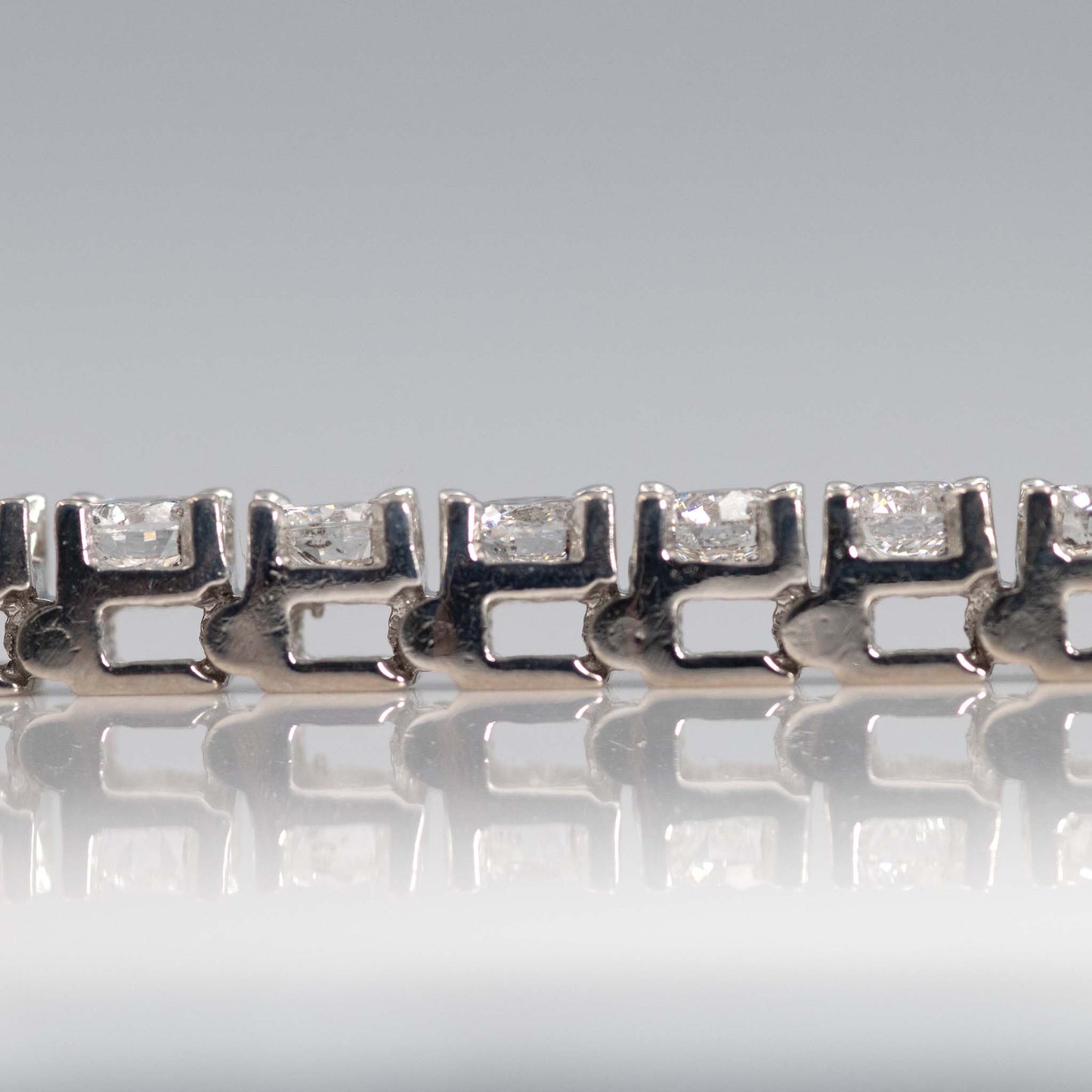 Vintage 14ct White Gold 7 Carat Diamond Line Bracelet - Friar House