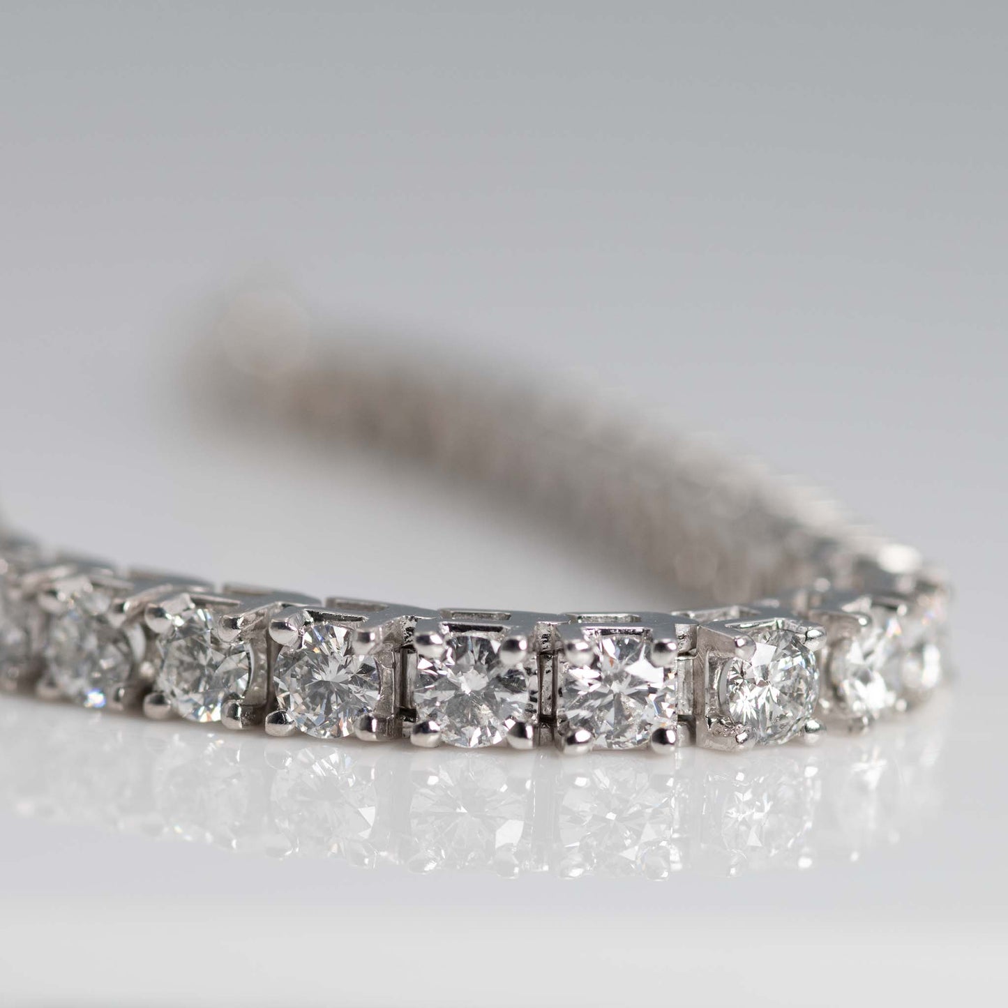 Vintage 14ct White Gold 7 Carat Diamond Line Bracelet - Friar House