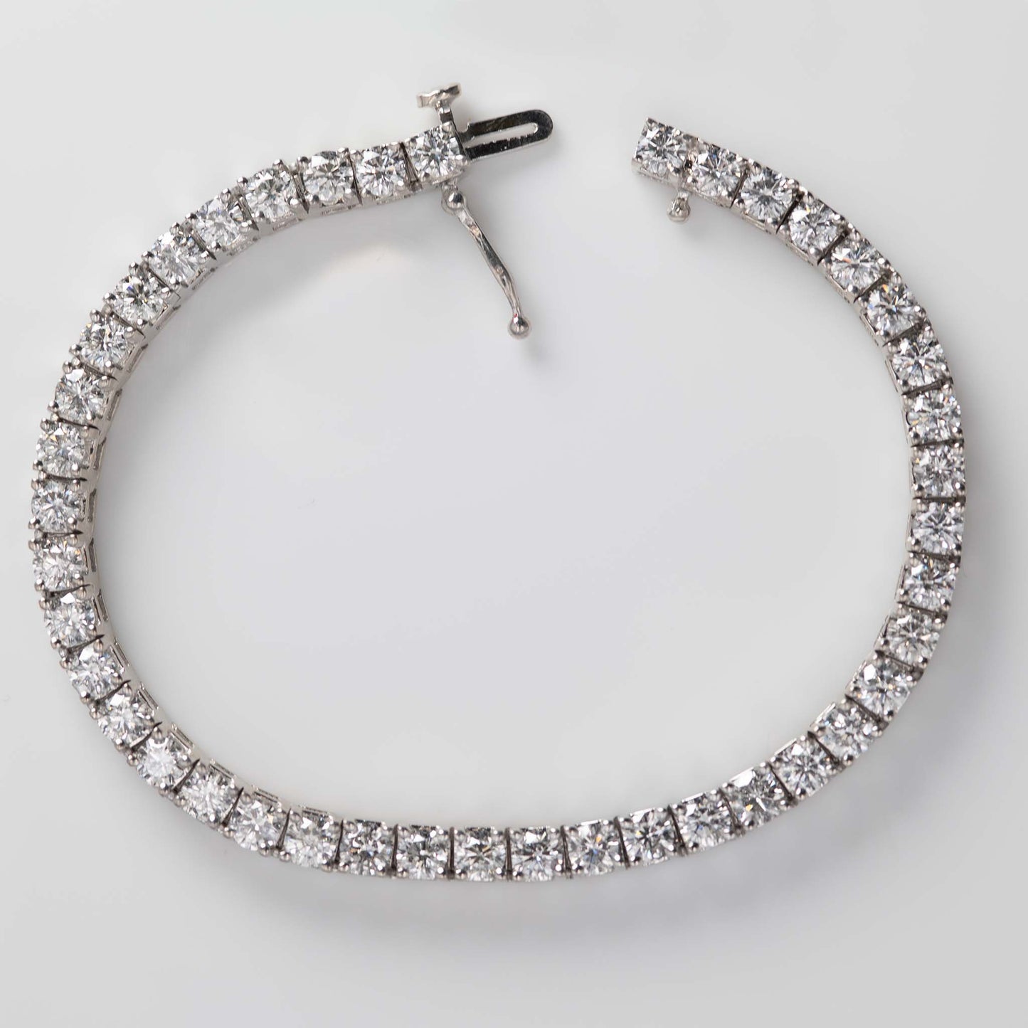 Vintage 14ct White Gold 7 Carat Diamond Line Bracelet - Friar House