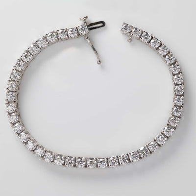 Vintage 14ct White Gold 7 Carat Diamond Line Bracelet - Friar House
