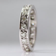 Vintage 18ct White Gold 1 Carat Diamond Eternity Ring Size P 1/2