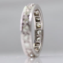 Vintage 18ct White Gold 1 Carat Diamond Eternity Ring Size P 1/2