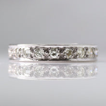 Vintage 18ct White Gold 1 Carat Diamond Eternity Ring Size P 1/2