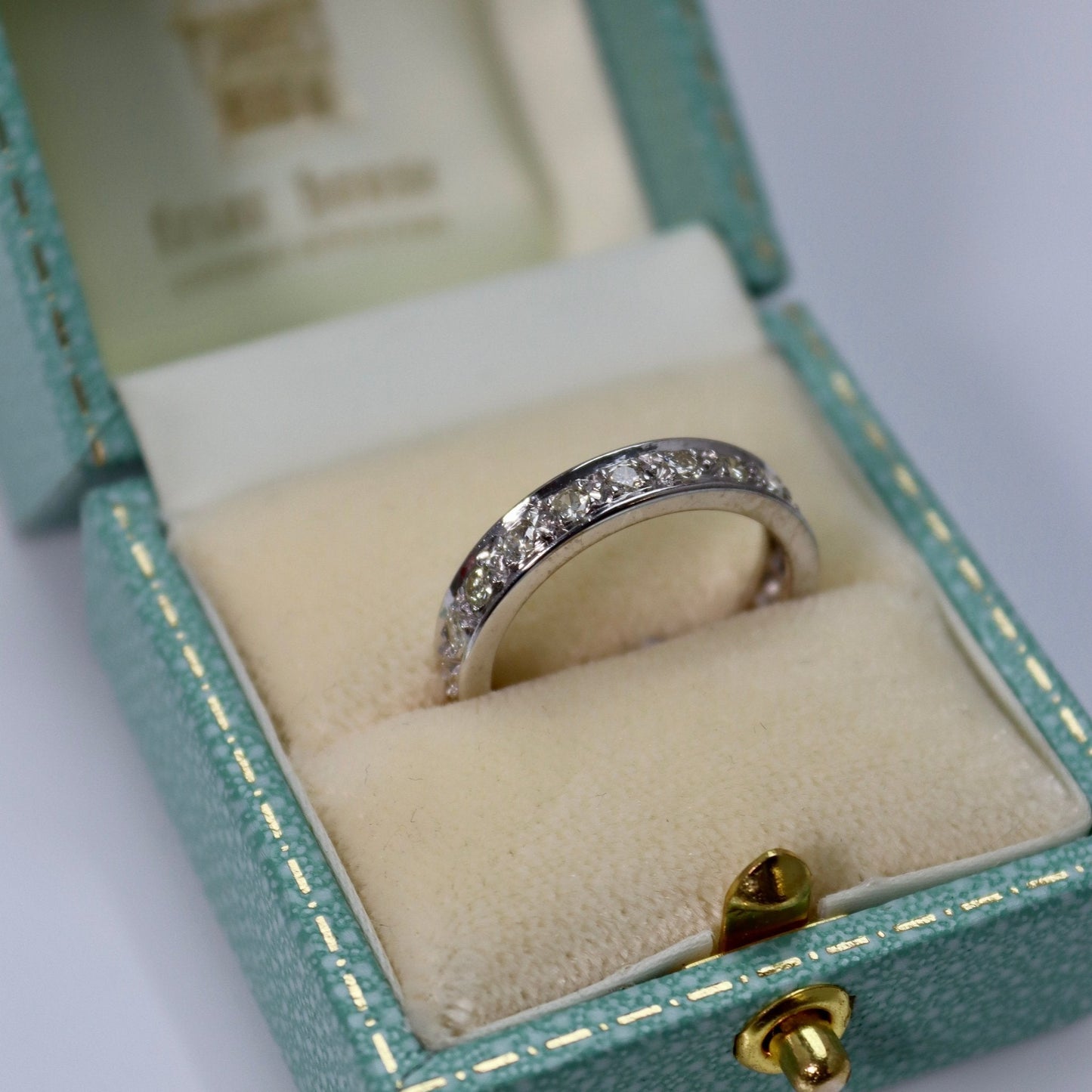 Vintage 18ct White Gold 1 Carat Diamond Eternity Ring Size P1/2 - Friar House