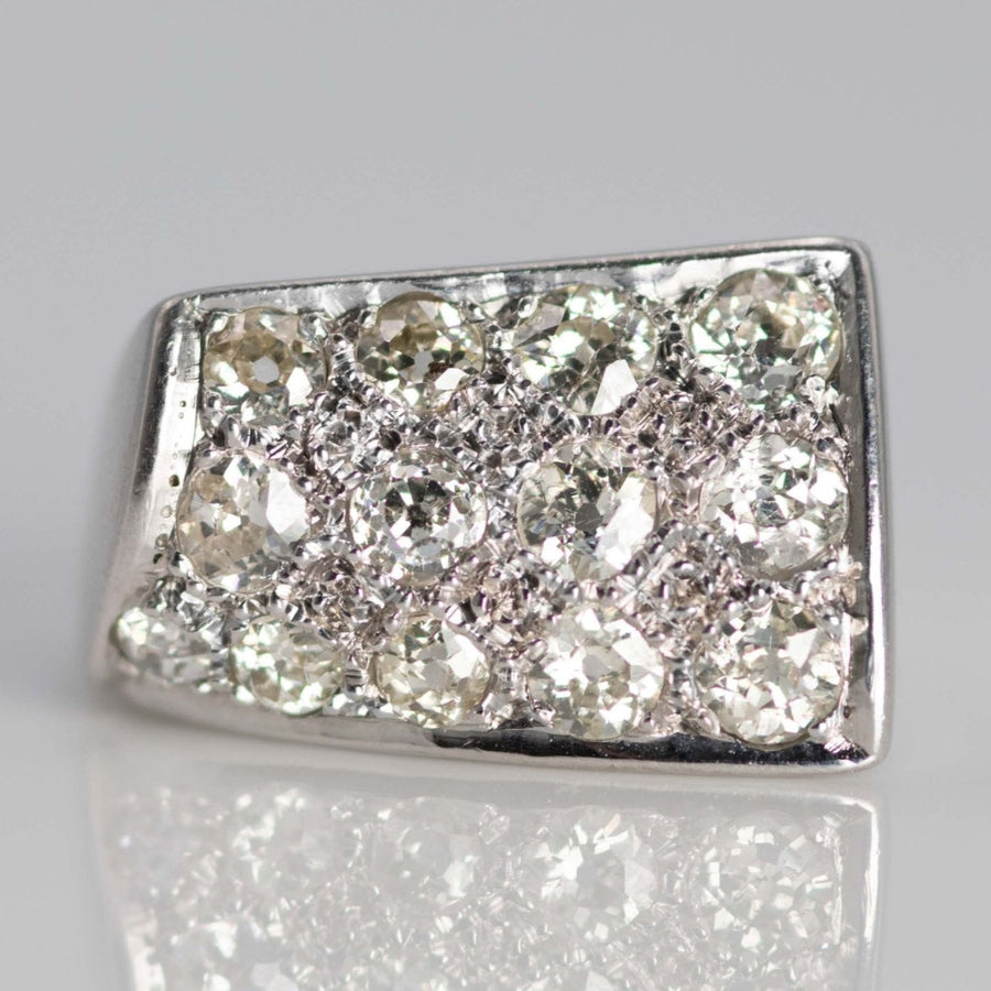 Vintage 18ct White Gold 1.50 Carat Diamond Panel Ring - Friar House