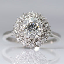 Vintage 18ct White Gold 1.80 Carat Diamond Cluster Ring - Friar House