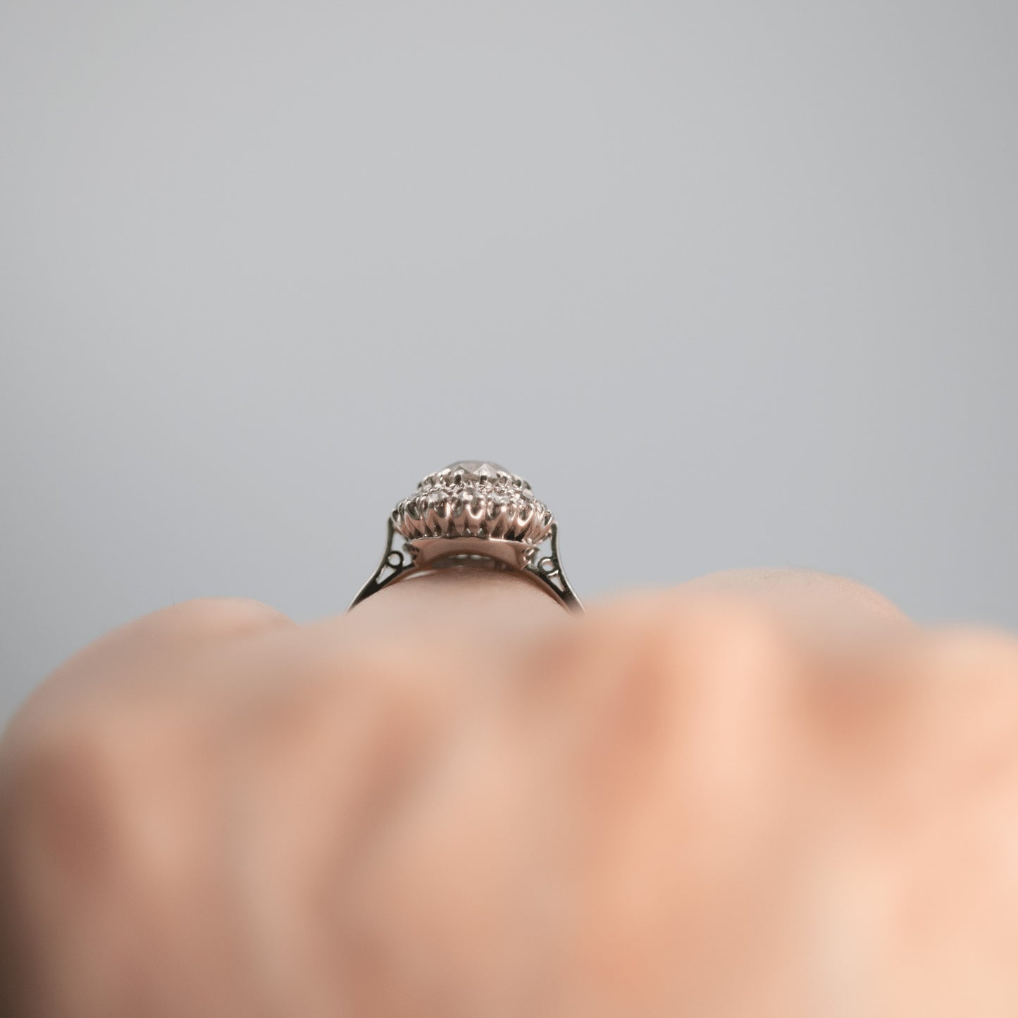 Vintage 18ct White Gold 1.80 Carat Diamond Cluster Ring - Friar House