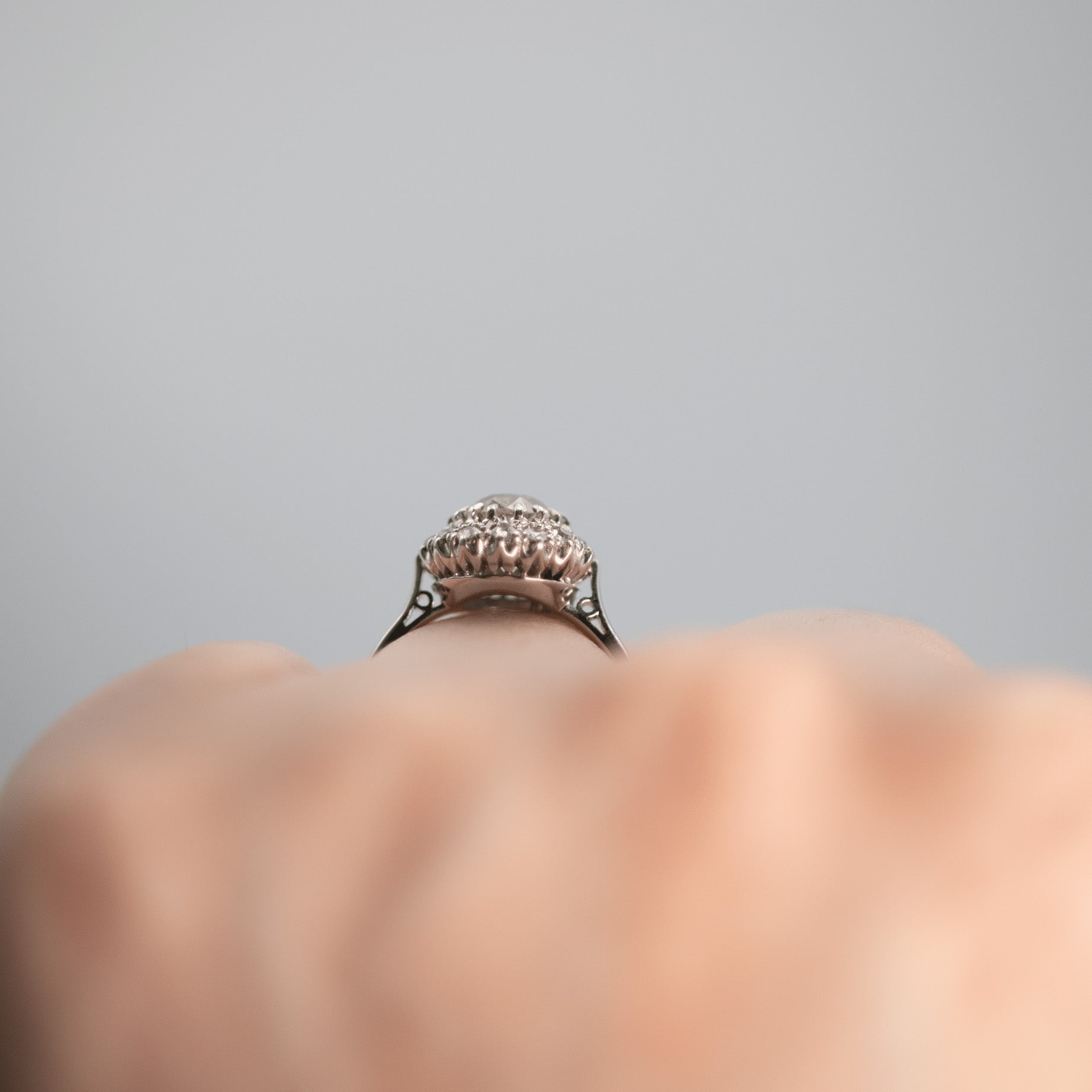 Vintage 18ct White Gold 1.80 Carat Diamond Cluster Ring - Friar House